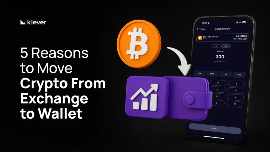 ove crypto from exchange to wallet using the Klever Wallet app interface