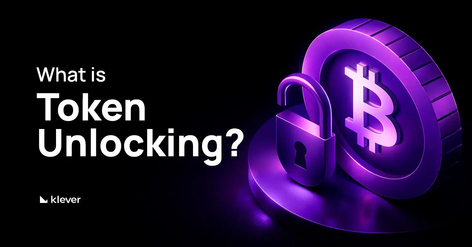 Ilustração de token unlocking em criptomoedas com Bitcoin e cadeado aberto