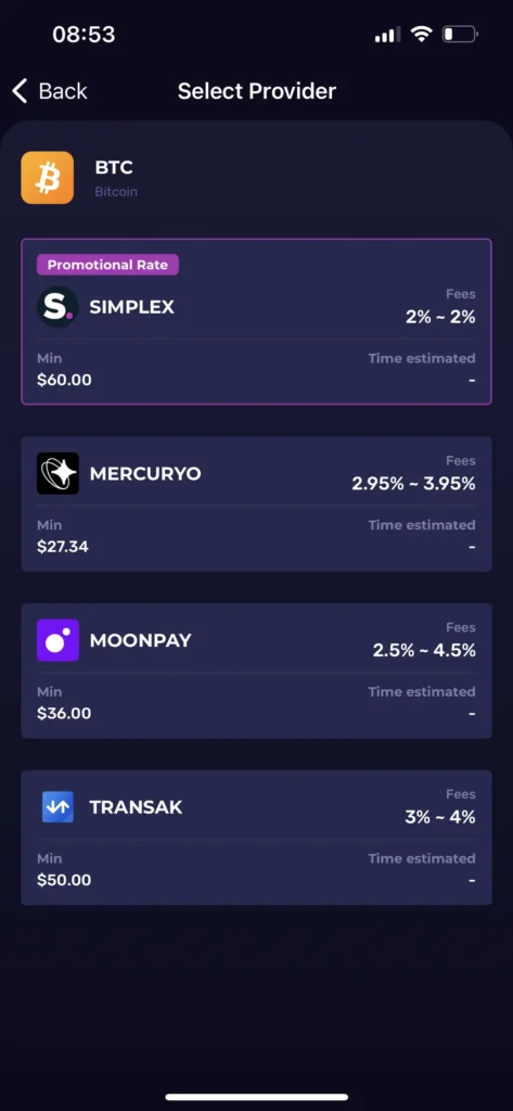 select provider